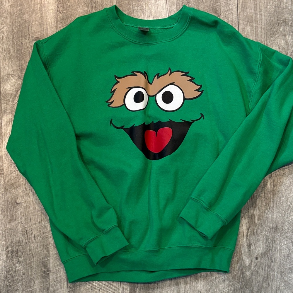 Oscar the Grouch Gildan Green Graphic Sweatshirt